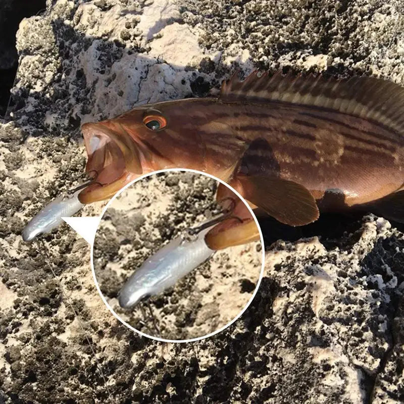 5pcs soft lure fishing kit 8cm/2.8in - artificial bait with cool fishing hooks