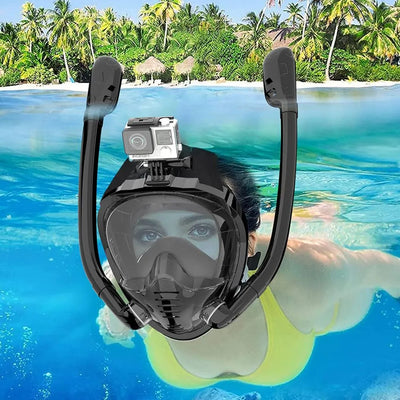 Full Face Snorkel Mask - 180° Panoramic View - Anti-Fog & Anti-Leak - Adjustable Size - Diving and Swimming Goggles