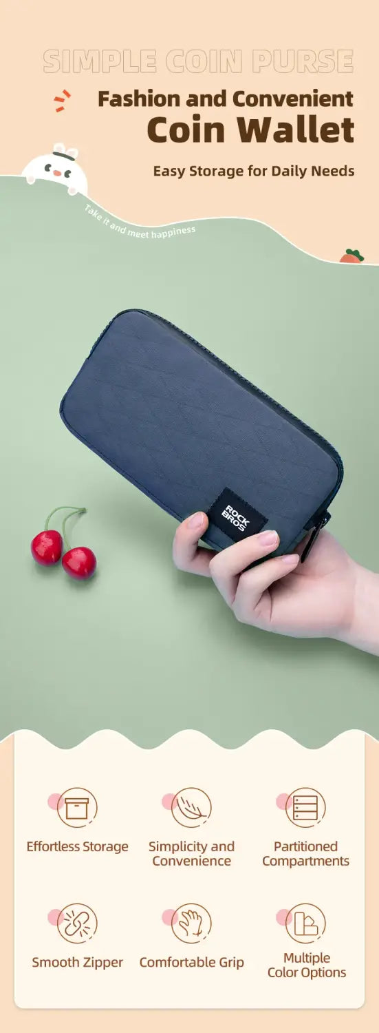 Rockbros cycling phone bag - lightweight portable hand bag for coins and wallet - 0.15l capacity