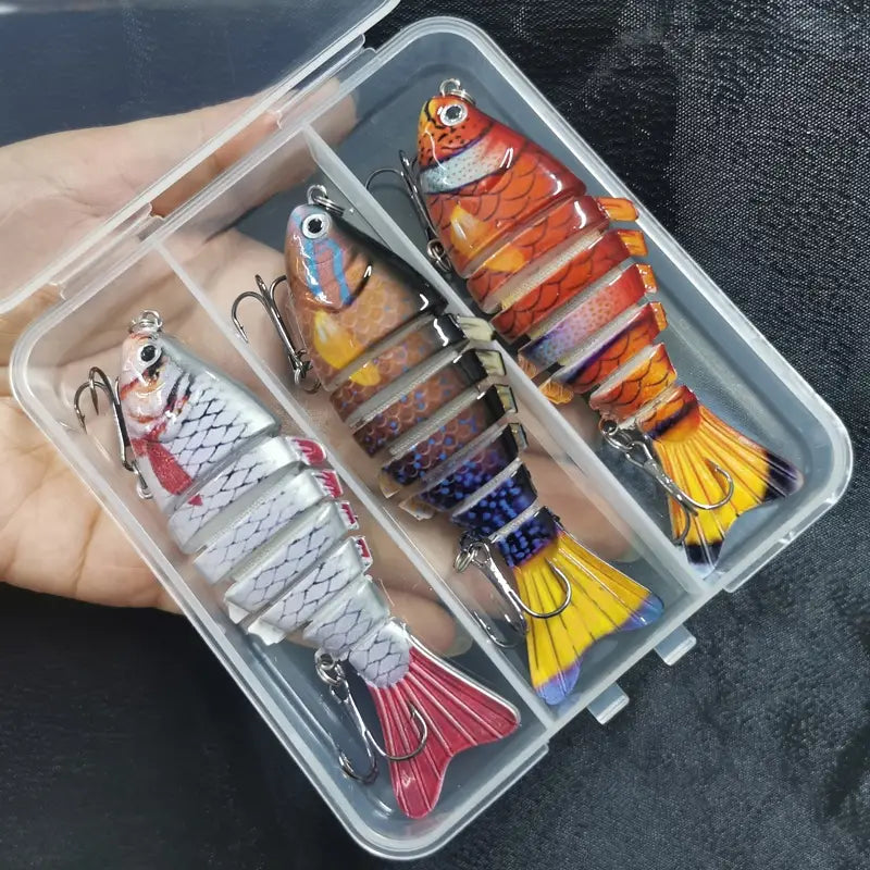 3pcs sinking fishing lures multi jointed swimbait bionic artificial bait freshwater saltwater trout
