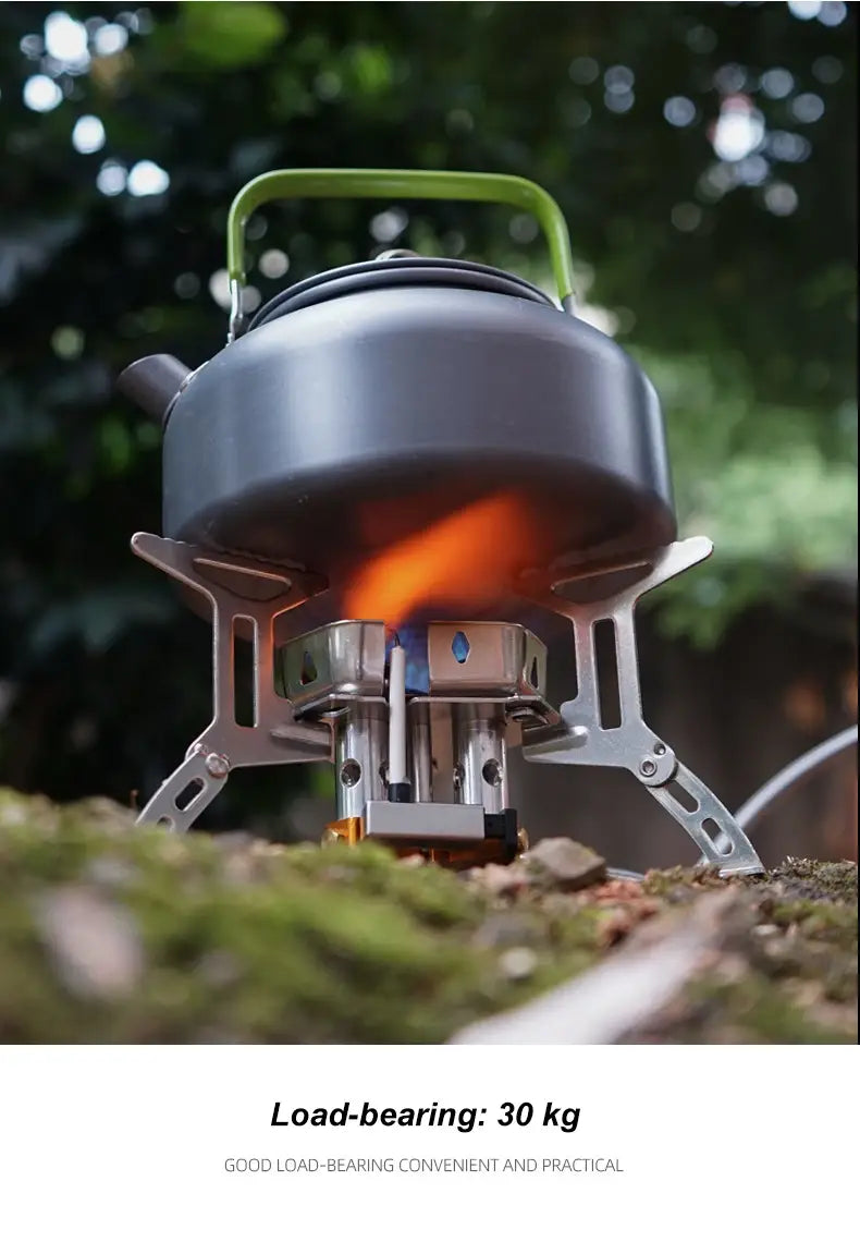 Outdoor portable three head stove - camping windproof burner