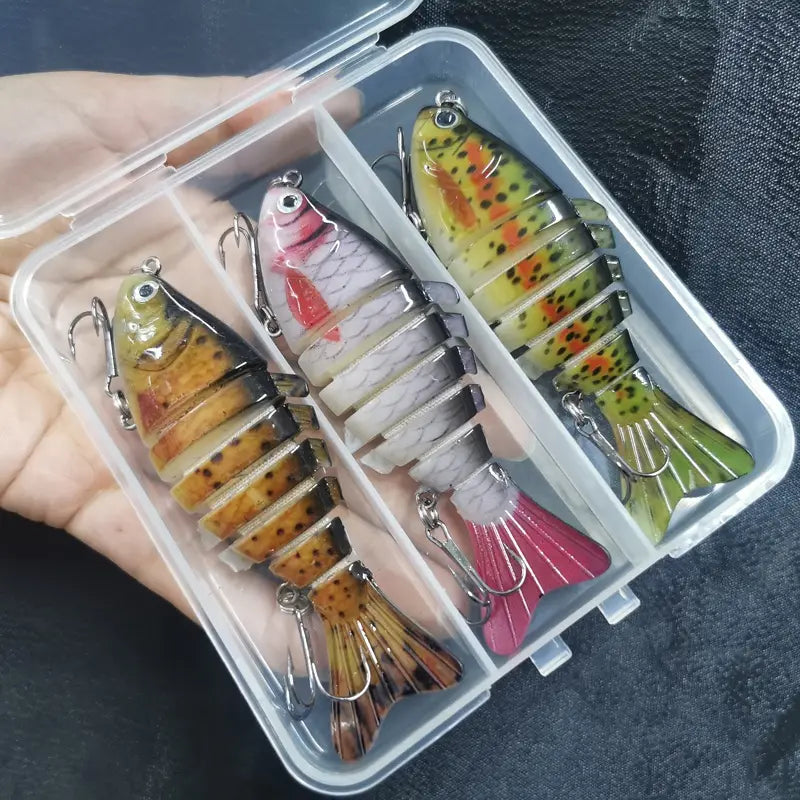 3pcs sinking fishing lures multi jointed swimbait bionic artificial bait freshwater saltwater trout