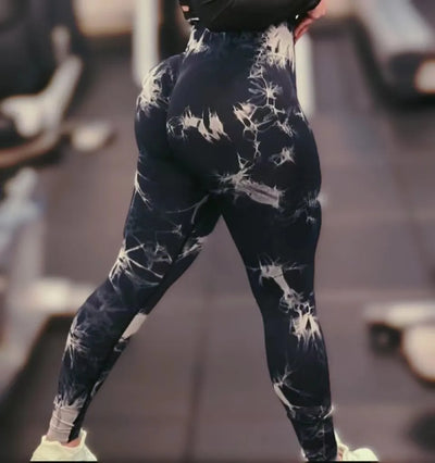 Women Tiedye Gym Leggings Seamless Mujer Push Up Booty Pants Scrunch Sports Fitness High Waist Workout Yoga Leggins
