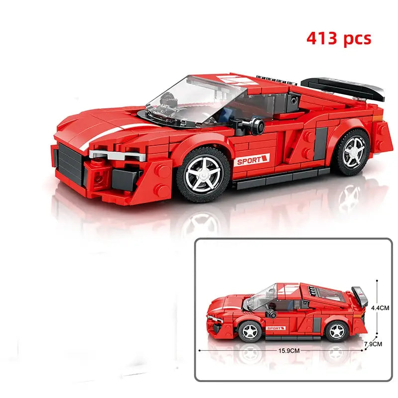 City technical car speed champion sports racing car vehicle racer moc building blocks educational