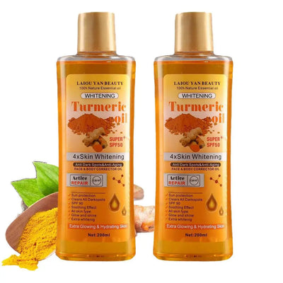2Pcs Turmeric Essential Oil 400ml for Face & Body Anti Dark Spots Anti Aging 100% Natural Oil Skin Whitening and Hydrating