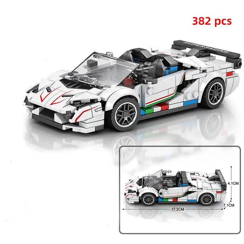 City technical car speed champion sports racing car vehicle racer moc building blocks educational
