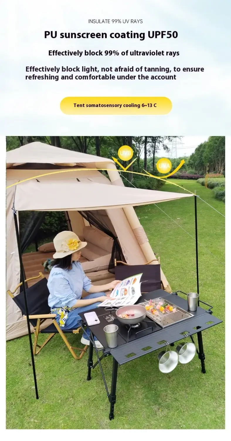 Lohascamping large camping air tent for 4-5 people air shelter dome tent family hiking inflatable