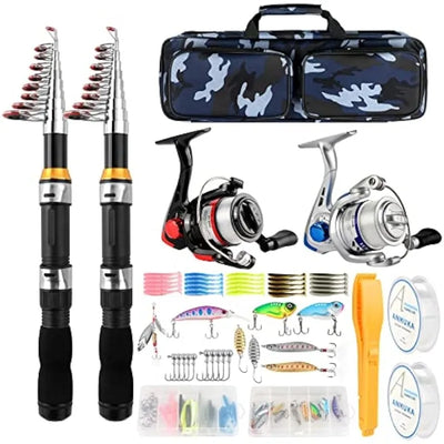 Telescopic Fishing Rod Reel Combo 2PCS 6.89FT Collapsible Fishing Pole Spinning Reel Lures Accessories United States