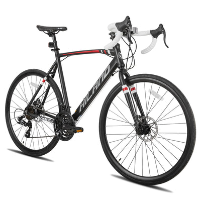 Hiland Aluminum Road Bicycle, 21-Speed Racing Bike, Disc Brake - 700C Wheels for Men, Adult Road Bicycle