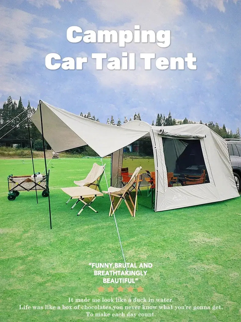 Lohascamping car box docking tent portable waterproof suv tail tent 3-4 people dome tent sunshade