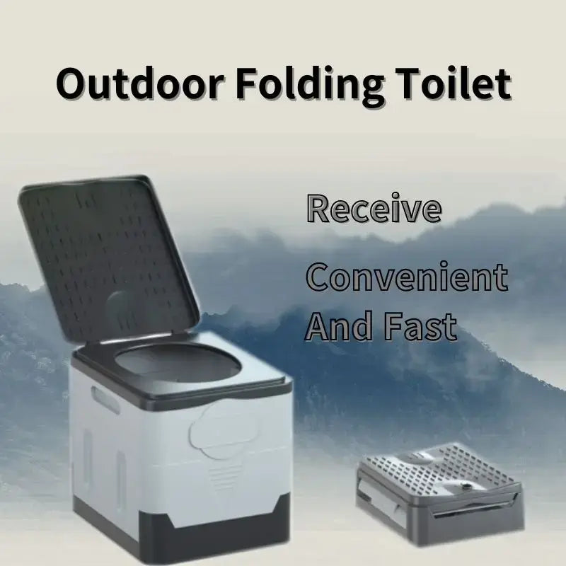 Folding toilet portable collapsible anti-odor storage box car toilet adult self-driving travel