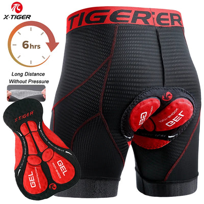 X-TIGER Men's Cycling Shorts - Breathable Mesh, Gel Pad, Shockproof, MTB Bike Shorts (XM-DNK-360)