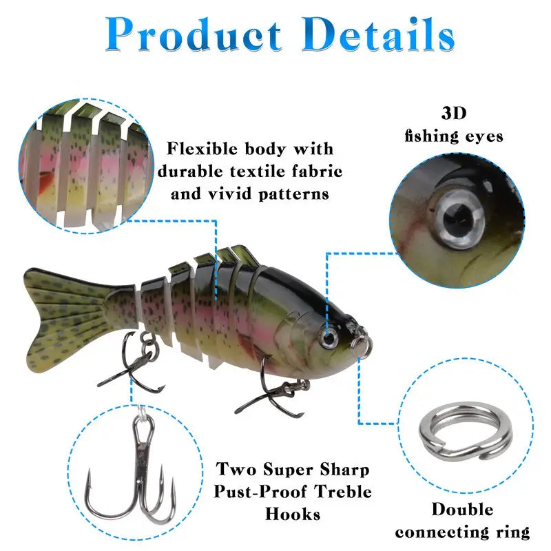 3pcs sinking fishing lures multi jointed swimbait bionic artificial bait freshwater saltwater trout
