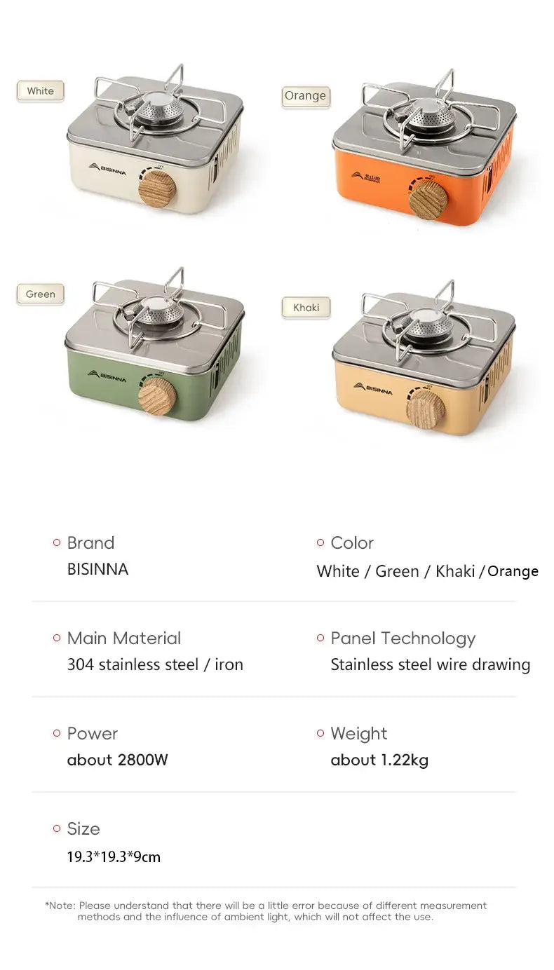 Bisinna camping gas stove 2800w high firepower portable cassette furnace outdoor gas burner picnic