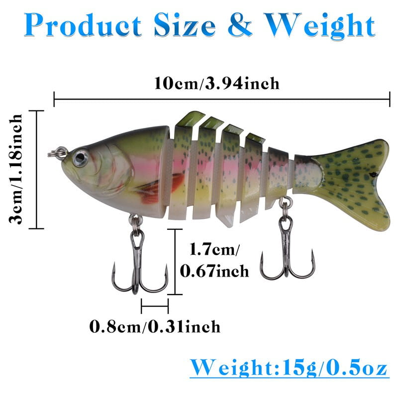 3pcs sinking fishing lures multi jointed swimbait bionic artificial bait freshwater saltwater trout