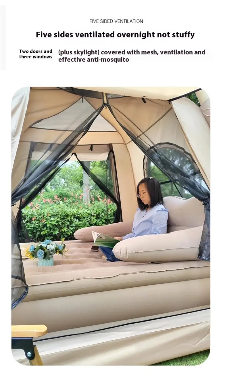 Lohascamping large camping air tent for 4-5 people air shelter dome tent family hiking inflatable