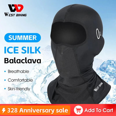 WEST BIKING Breathable Balaclava Hat for Men - UV Protection, Windproof, Ice Silk Material