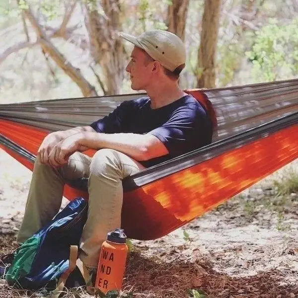 Single Person Portable Outdoor Camping Hammock With Nylon Color Matching Hammock High Strength Parachute Fabric Hanging