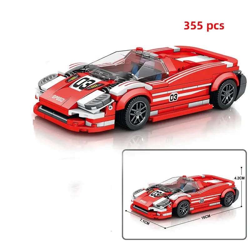 City technical car speed champion sports racing car vehicle racer moc building blocks educational