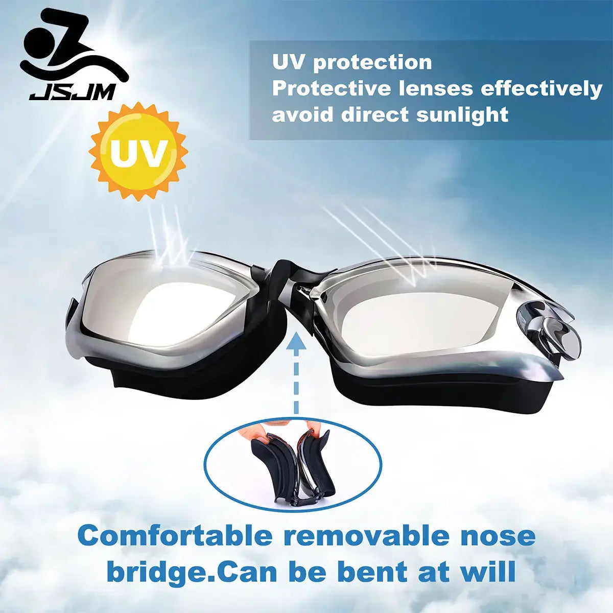 Jsjm new professional adult anti-fog uv protection lens men women swimming goggles waterproof