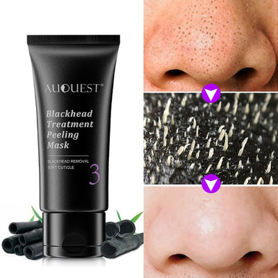 AUQUEST Blackhead Remover Facial Masks Black Dots Remover Bamboo Charcoal Peel Cleansing Mask Face Care Acne Treatment Face Mask
