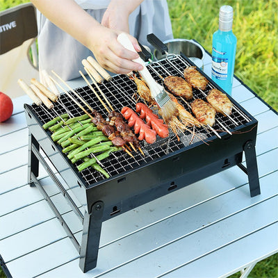 BBQ Charcoal Grill Folding Portable Lightweight Barbecue Camping Hiking Picnics