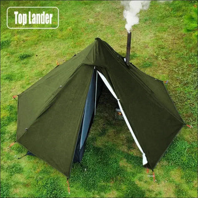 Camping hot tent with chimney window outdoor ultralight tipi teepee tent pyramid double layer