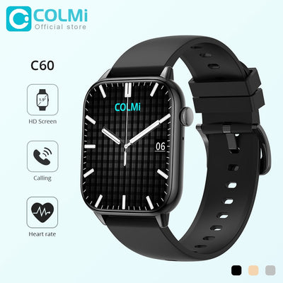 COLMI C60 Smartwatch 1.9 inch Full Screen Bluetooth Calling Heart Rate Sleep Monitor 19 Sport Models Smart Watch For Men Women