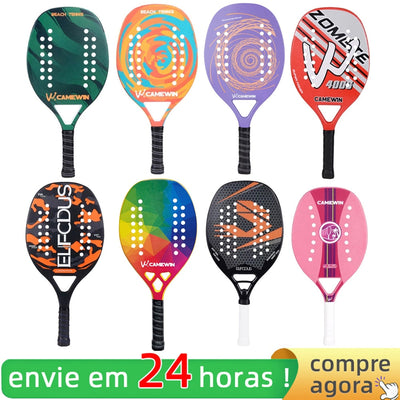 High Quality Carbon and Glass Fiber Beach Tennis Racket Soft Face Tennis Racquet with Protective Bag Cover