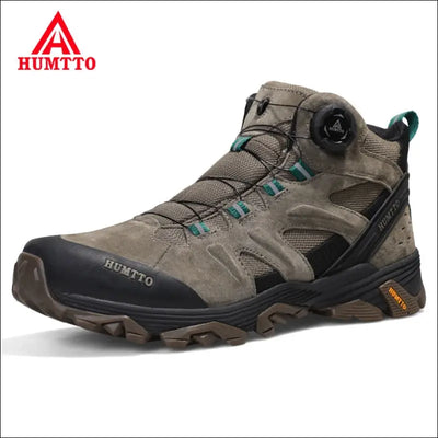Humtto waterproof hiking shoes leather trekking boots outdoor sneakers for men male camping hunting