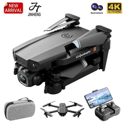 JINHENG XT6 Mini Drone 4K 1080P HD Camera WiFi Fpv Air Pressure Altitude Hold Foldable Quadcopter RC Drone Kid Toy Boys Gifts