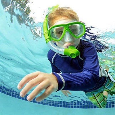 Kids Diving Goggle Mask Breathing Tube Shockproof Anti-fog Swimming Glasses Band Snorkeling Underwater Accessories