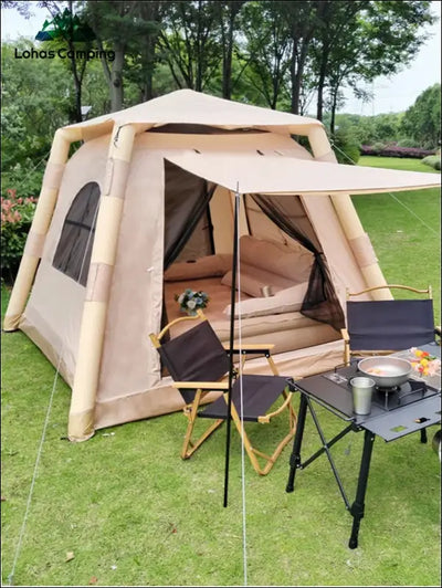 Lohascamping large camping air tent for 4-5 people air shelter dome tent family hiking inflatable