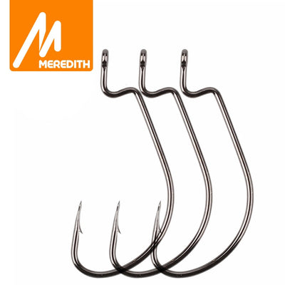 MEREDITH 50pcs/lot Fishing Soft Worm Hooks High Carbon Steel Wide Super Lock Fishhooks Lure Softjerk Hooks 8#-5/0 Fishing Tackle - Essential Sporting