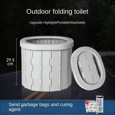 Portable folding toilet for outdoor camping potty for adults kids cover design seat toilet reusable