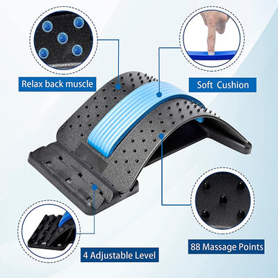 Posture Corrector Stretcher Fitness Lumbar Support For Pain Relief Back Stretching Device Multi-level Adjustable Back Massager