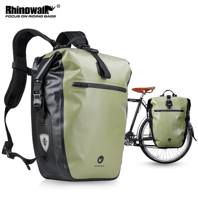Rhinowalk 2021 Bicycle bag&amp;Pannier Fully Waterproof 27L Big Bike Bag capacity Multifunctional Rear Rack Pannier Bag Cycling Bags