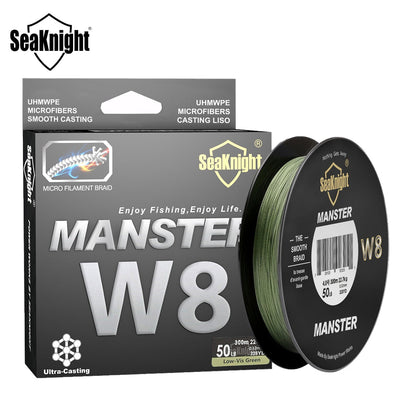 SeaKnight Brand MONSTER/MANSTER W8 Fishing Line 150M 300M 8 Strands Braided Fishing Line Multifilament PE Line 15 -80LB