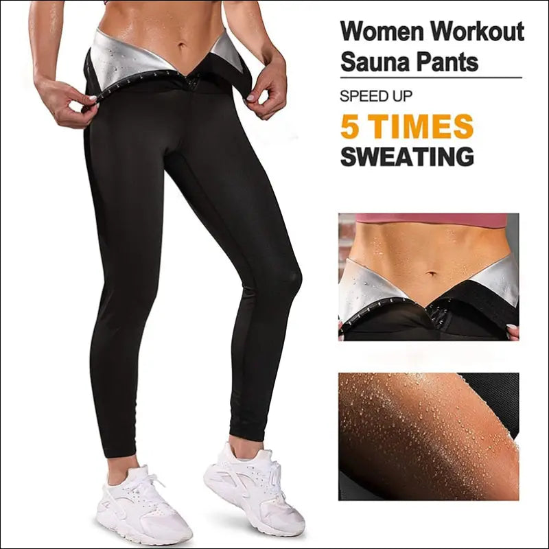 Women sauna leggings sweat pants high waist slimming hot thermo compression workout fitness tights
