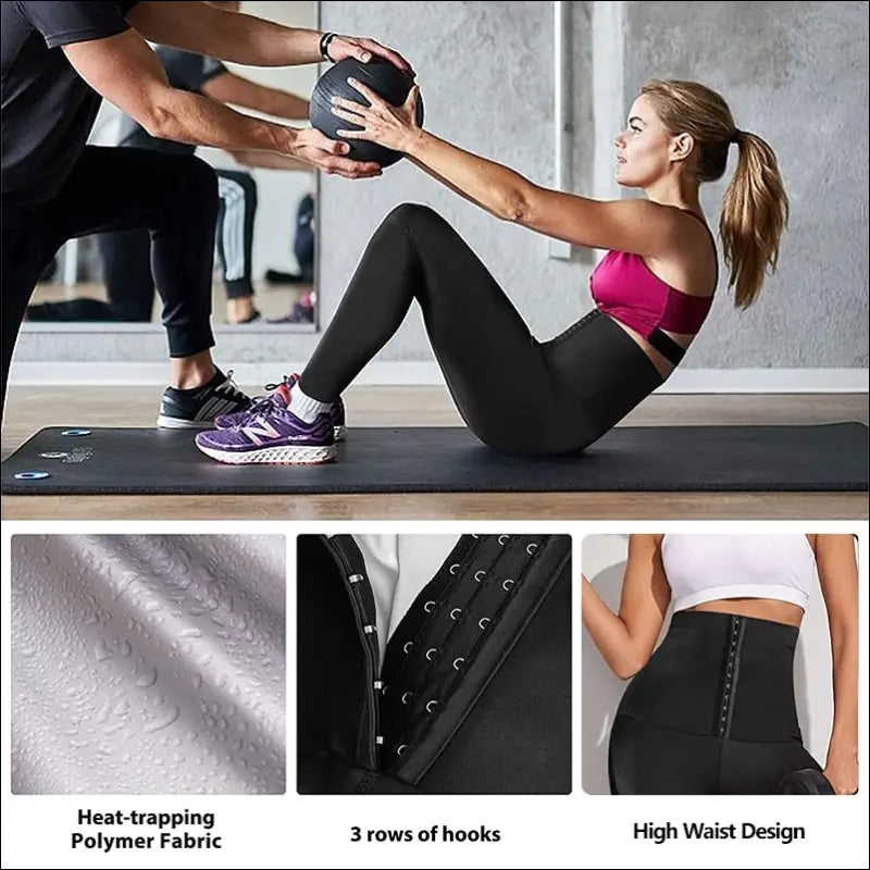 Women sauna leggings sweat pants high waist slimming hot thermo compression workout fitness tights