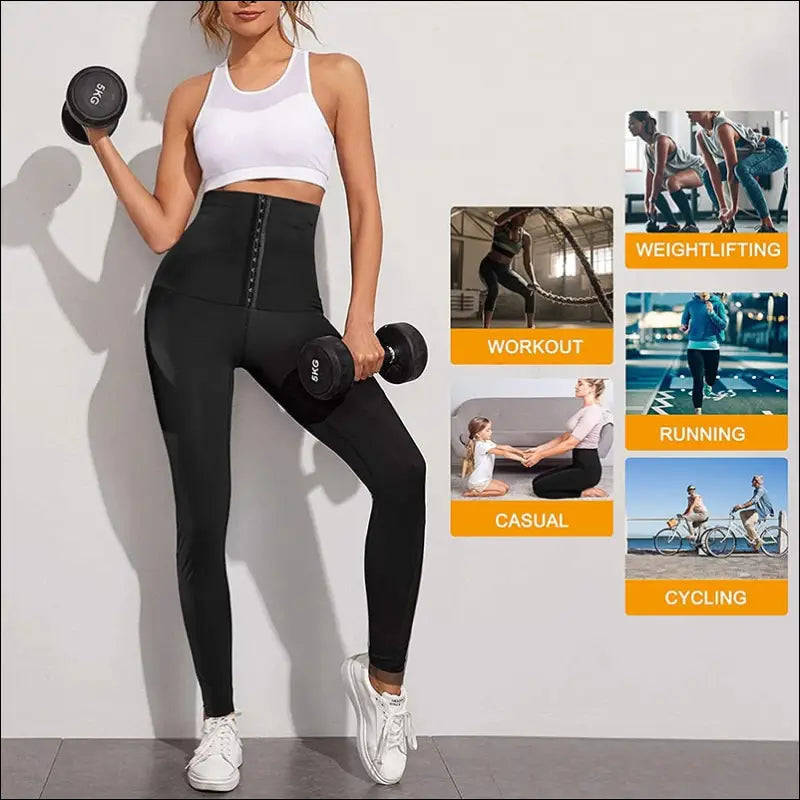 Women sauna leggings sweat pants high waist slimming hot thermo compression workout fitness tights