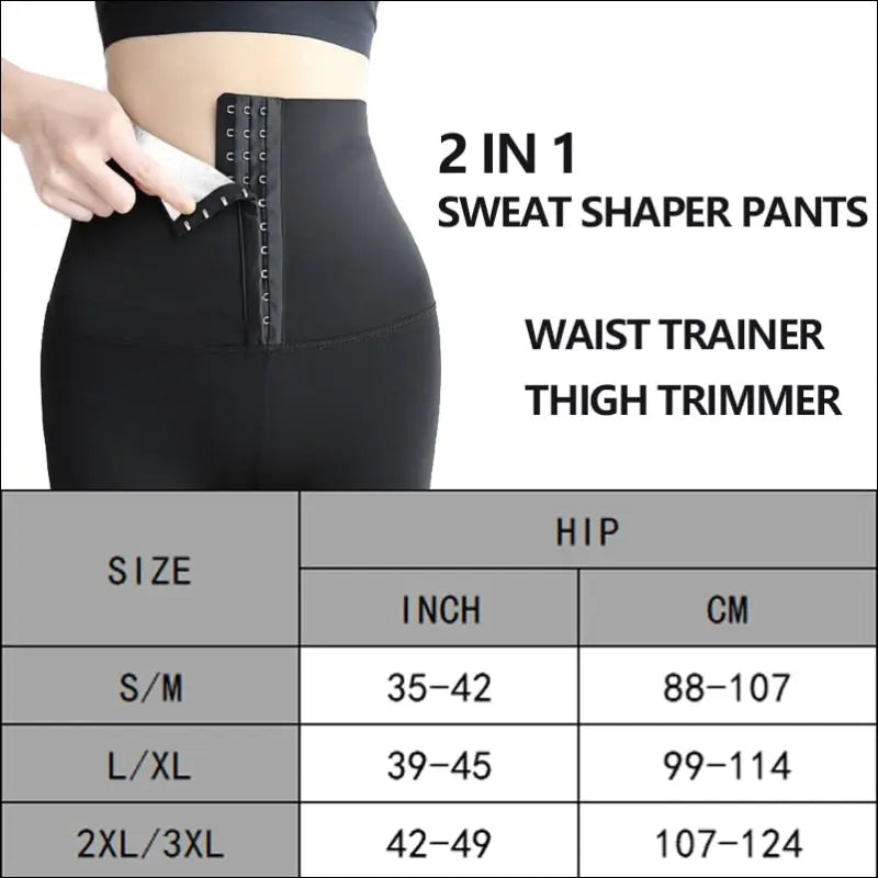 Women sauna leggings sweat pants high waist slimming hot thermo compression workout fitness tights