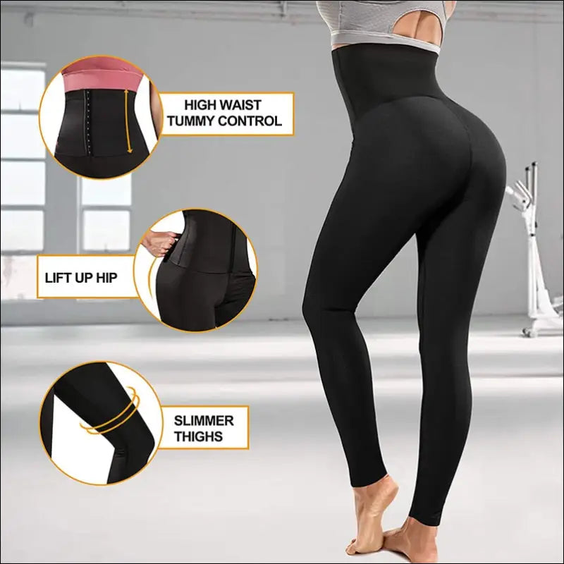 Women sauna leggings sweat pants high waist slimming hot thermo compression workout fitness tights