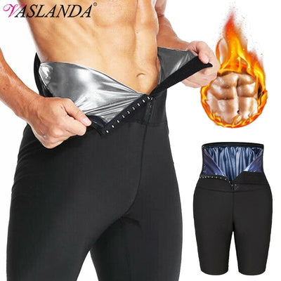 Men Workout Sauna Sweat Pants Hot Thermo High Waist Compression Shorts Waist Trainer Body Shaper Sports Weight Loss Shapewear