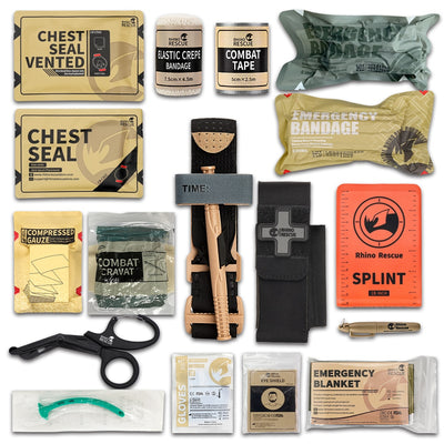 Rhino Rescue Trauma Kit,Combat Survival Gear Medical Kit,Tactical for Emergency First Aid, IFAK Refill Supplies