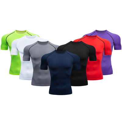 Short Sleeve Men Compression shirt Running TShirt Fitness Tight Sport Training Jogging Shirts Gym Sportswear Quick Dry