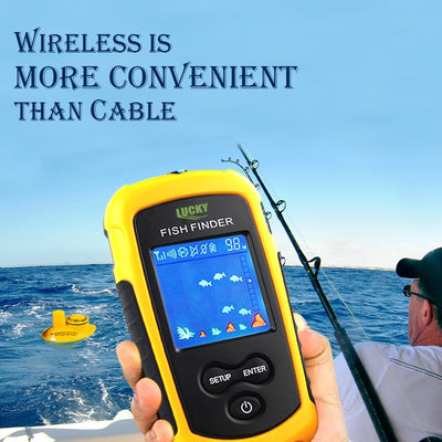 LUCKY FFCW1108-1 Wireless Sonar Fishing Alert Fish Finder Underwater Echo Sounder Fishing Detector Portable Fish Finder